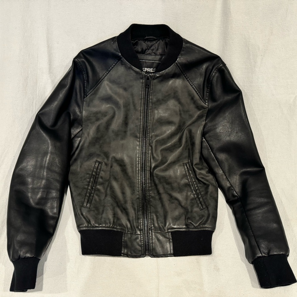 Express Leather Bomber Jacket